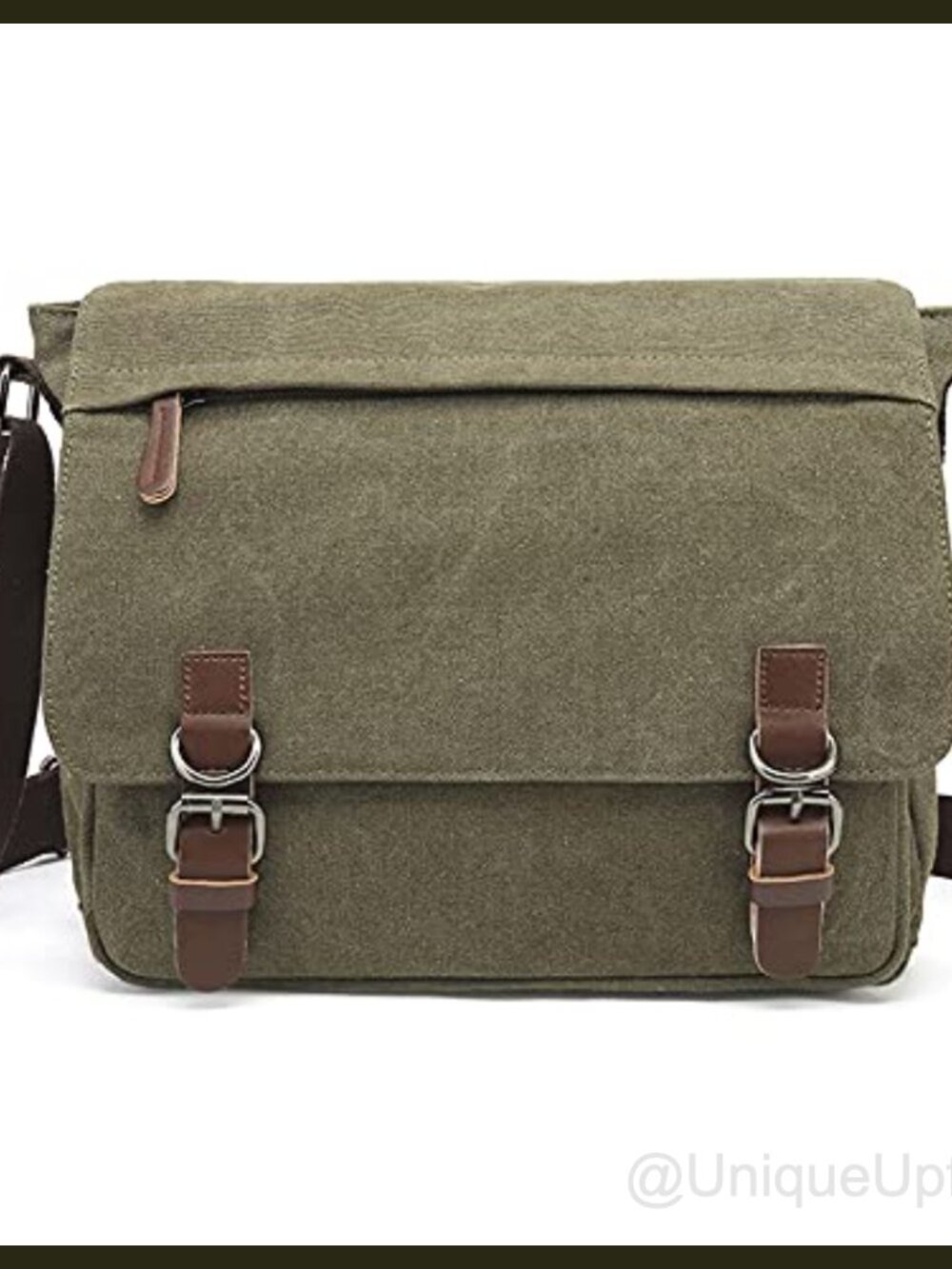 Canvas Vintage Messenger Bag Leather Large Crossbody 15in Laptop
